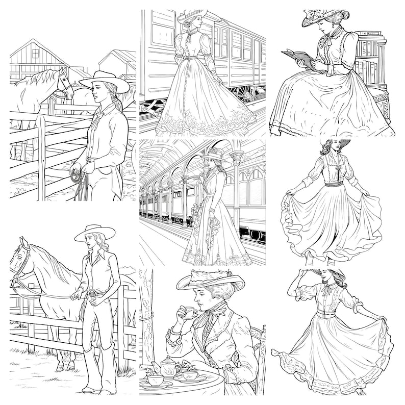 30 Old West Coloring Pages wild West, American Frontier, Cowboy ...
