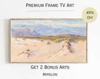 Vintage Landscape Frame TV Art, Samsung Frame Tv Art, Sand Dunes Tv Art, Summer Frame Tv Art, Sand Digital Art, Landscape Vintage Tv Art