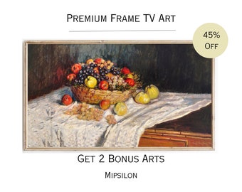 Vintage Fruits Frame TV Art, Samsung Frame Tv Art, Apples Tv Art, Frame Tv Art Digital, Fruits Painting Art for Tv, Still Life Tv Art
