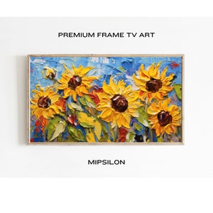 Frame TV Art Sunflowers, Summer Samsung Frame Tv Art, Bright Vibrant flowers TV Art, Summer Tv screensaver, Tv Decor Sunflowers Field