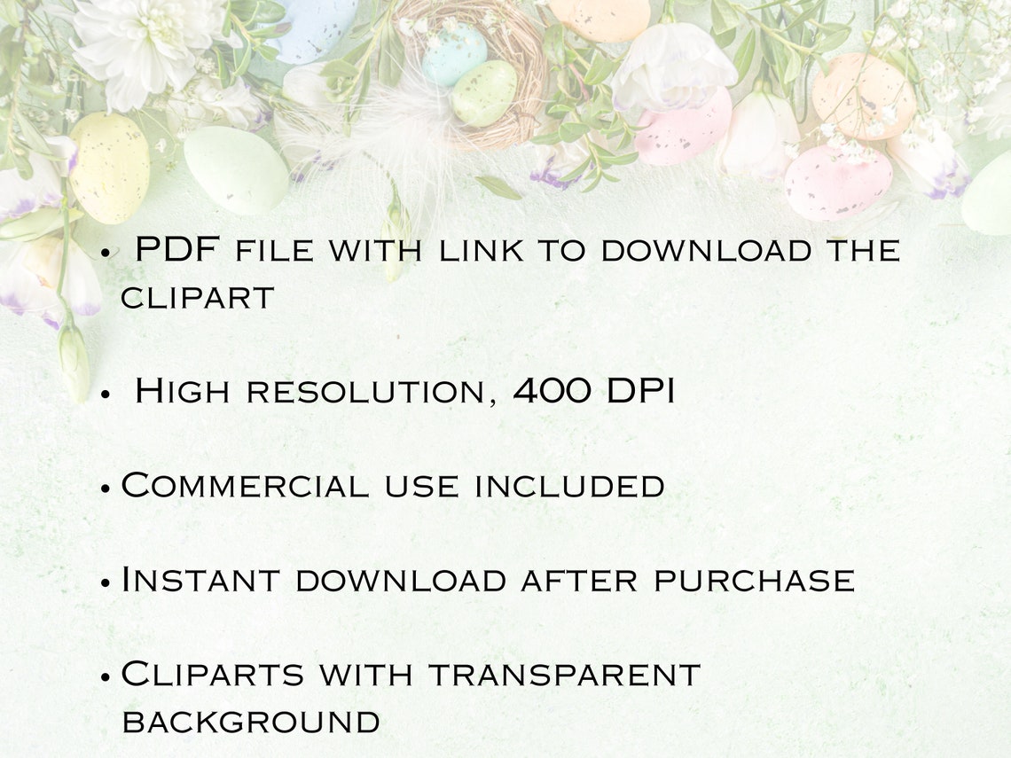 Easter Cliparts Bundle - 80 HD PNG Files, Clipart Pastel Colors and ...