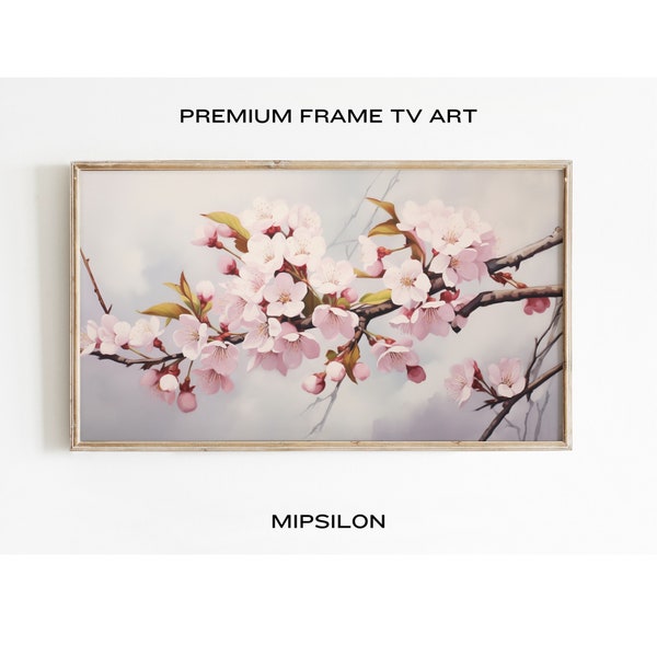 Cherry Blossom Frame TV Art, Spring TV Art, Pink Flowers Samsung Frame Tv Art, Easter DIGITAL Tv Art, Floral Tree branch Frame Tv Art Summer