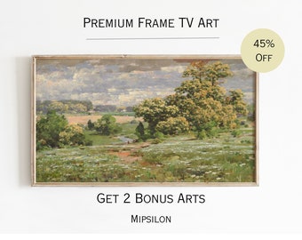 Vintage Spring Meadow Frame TV Art, Samsung Frame Tv Art, Spring Field Frame Tv Art, Antique Summer Tv Art, Spring Tv decor