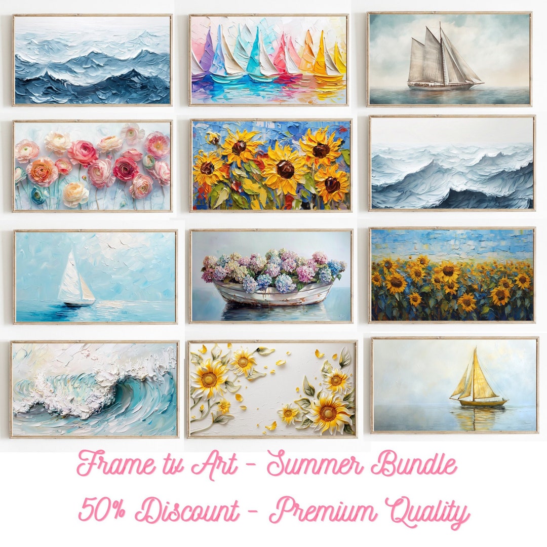 Samsung Frame Tv Art Set Summer Frame Tv Art Set Flowers Frame Tv Art