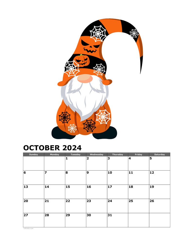 Gnomes 2024 Print at Home Calendar Instant Download PDF and Etsy Canada