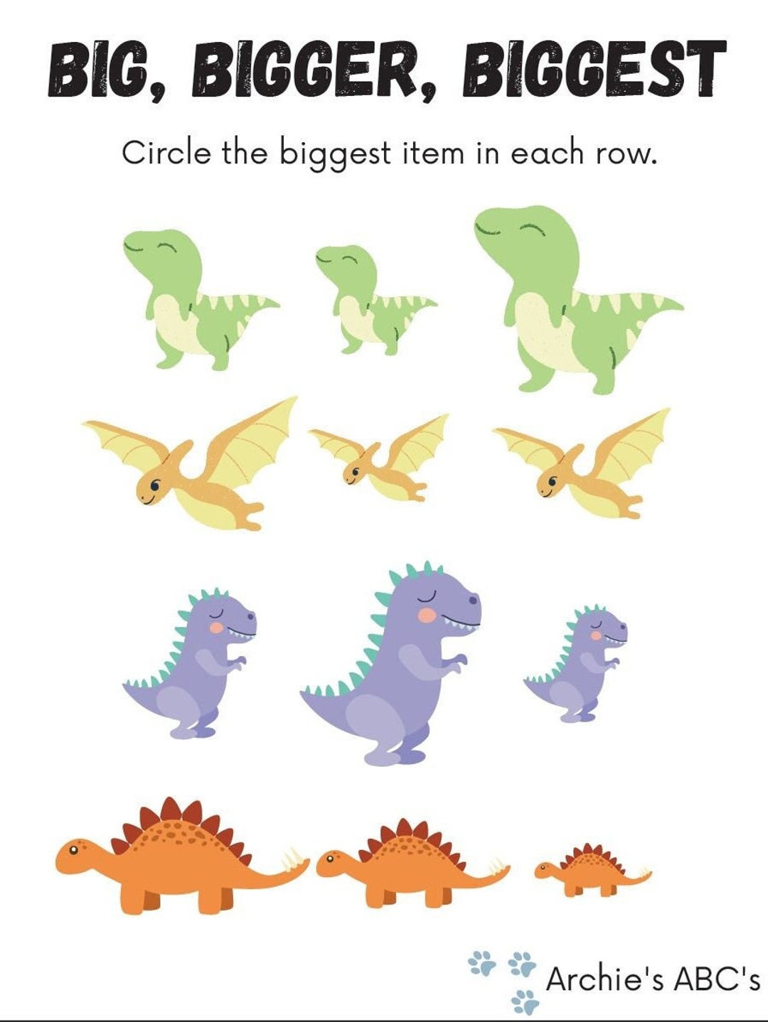 Biggest and Smallest Worksheet - Etsy