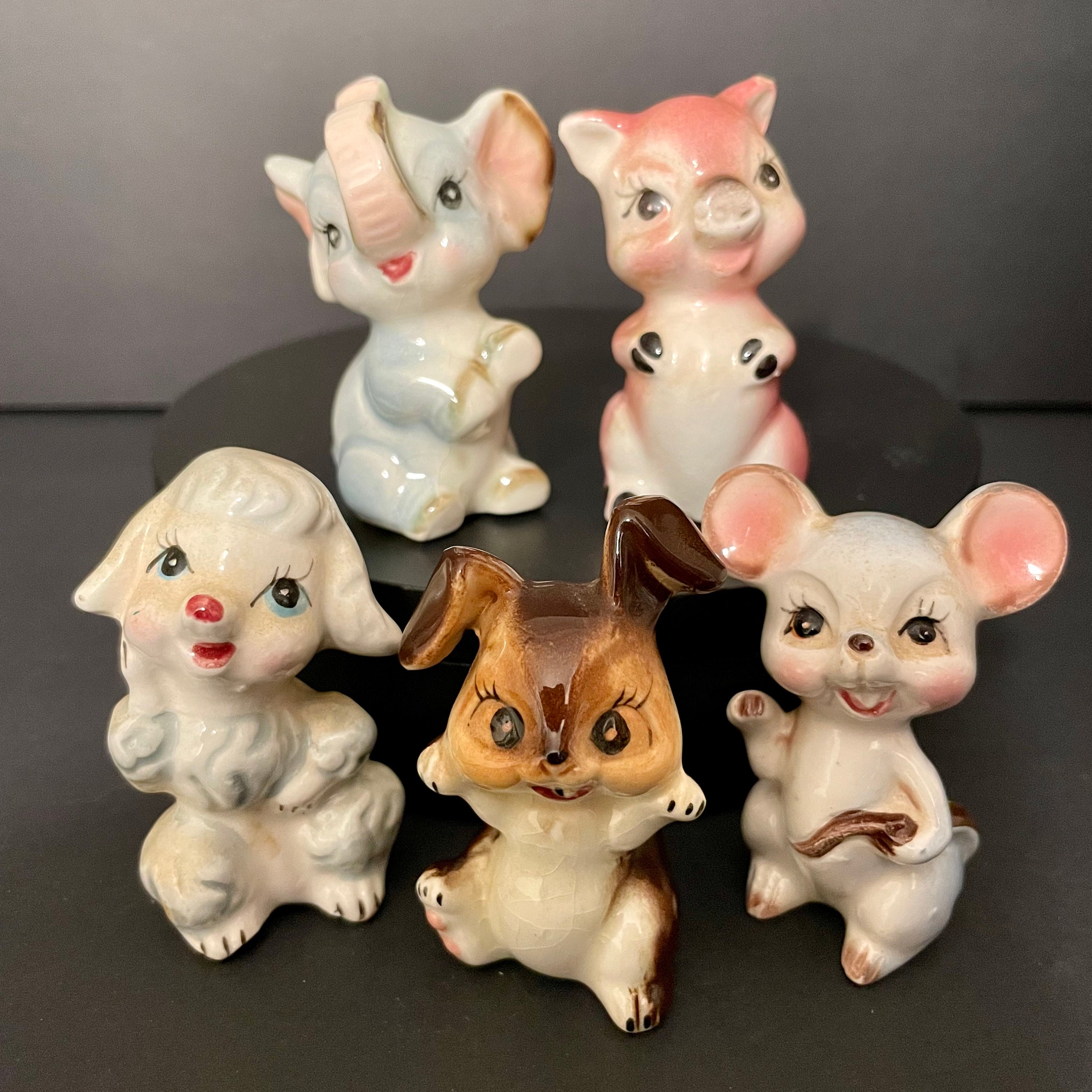 5 VTG Mid Century Anthropomorpic Miniature Baby Animals