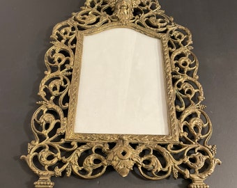 P.PASCAL アンティーク ウッドフレーム ART FRANCE Antique Ornate Gilt Metal Wall Frame With Bacchus Face