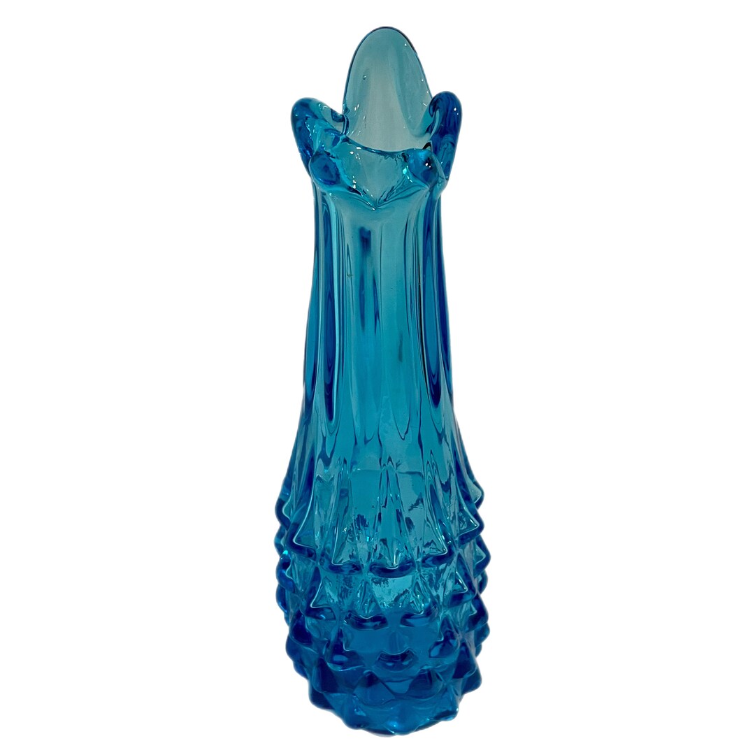 SWUNG VASE Vintage Aqua Blue Swung Vase 5 Finger Swung Vase Etsy