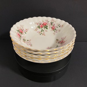 5 Vintage Royal Albert Lavender Rose Fruit Bowls, Fine Bone China Dessert Bowls, 5 Fruit Nappy Bowls, Lavender Rose Small Bowls, Grannycore