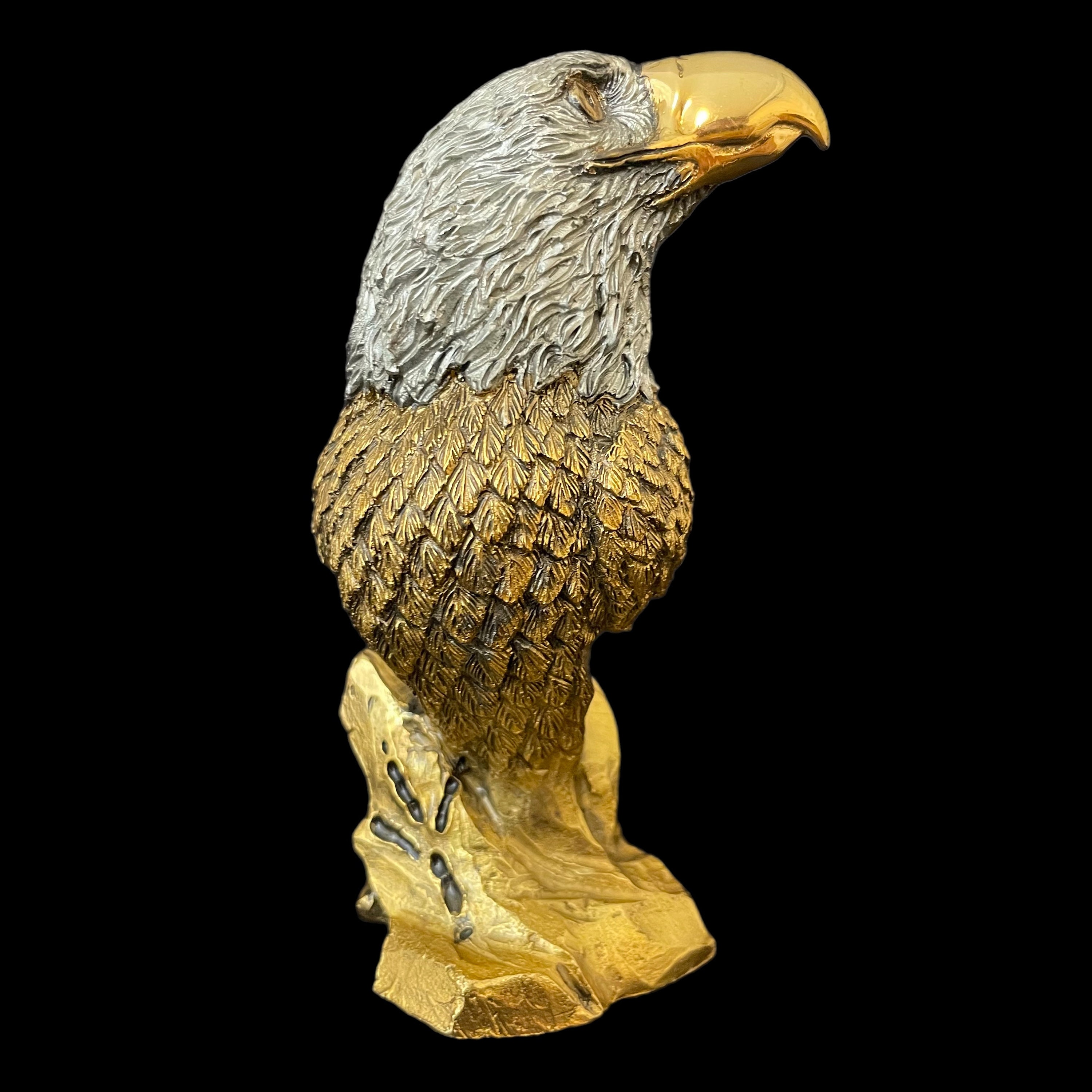 Retro Mixed Metal Eagle Vintage Sculpture Artist Engraved K