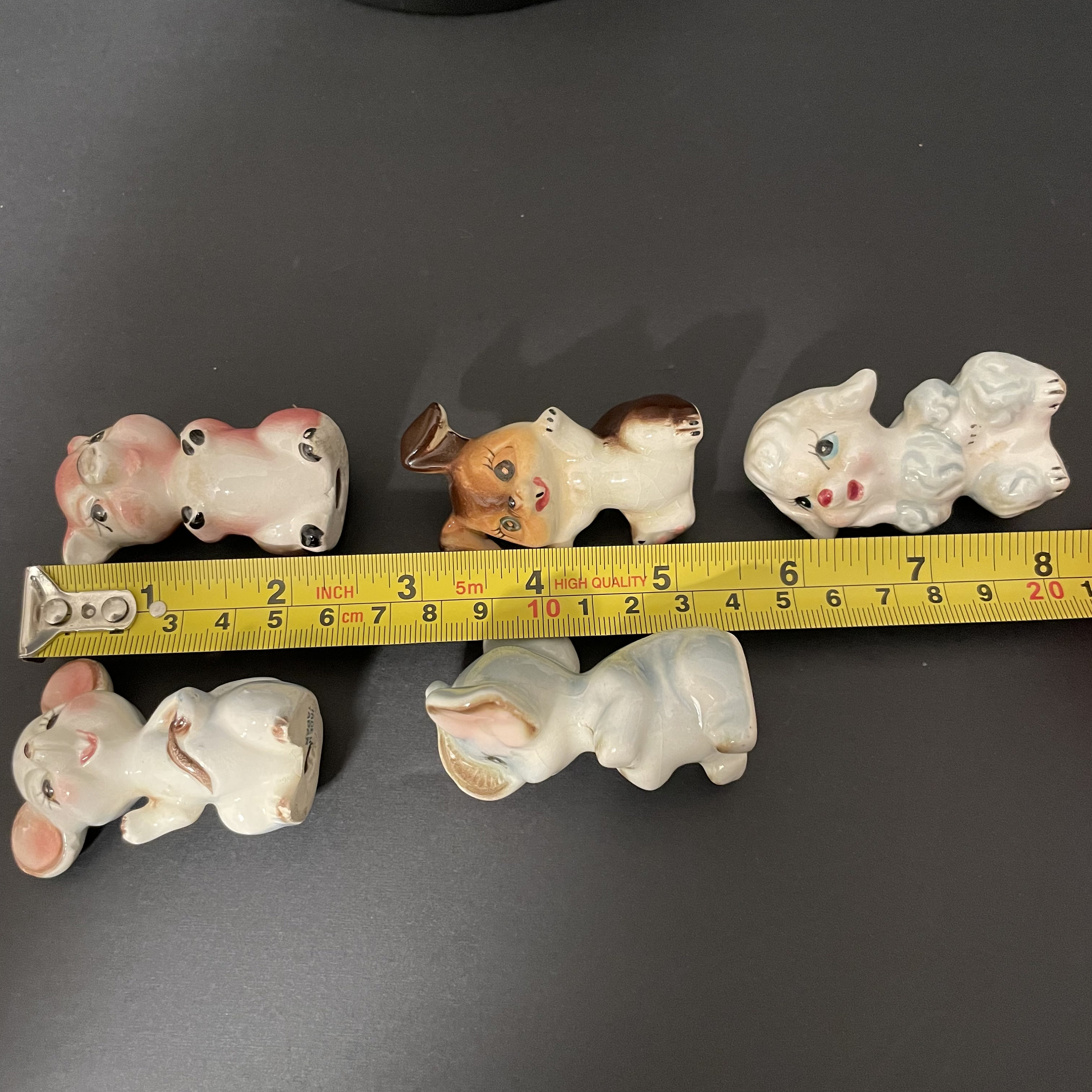 【aye さま】* old ornament ❀ * まんまるハリネズミ さん 5 VTG Mid Century Anthropomorpic Miniature Baby Animals