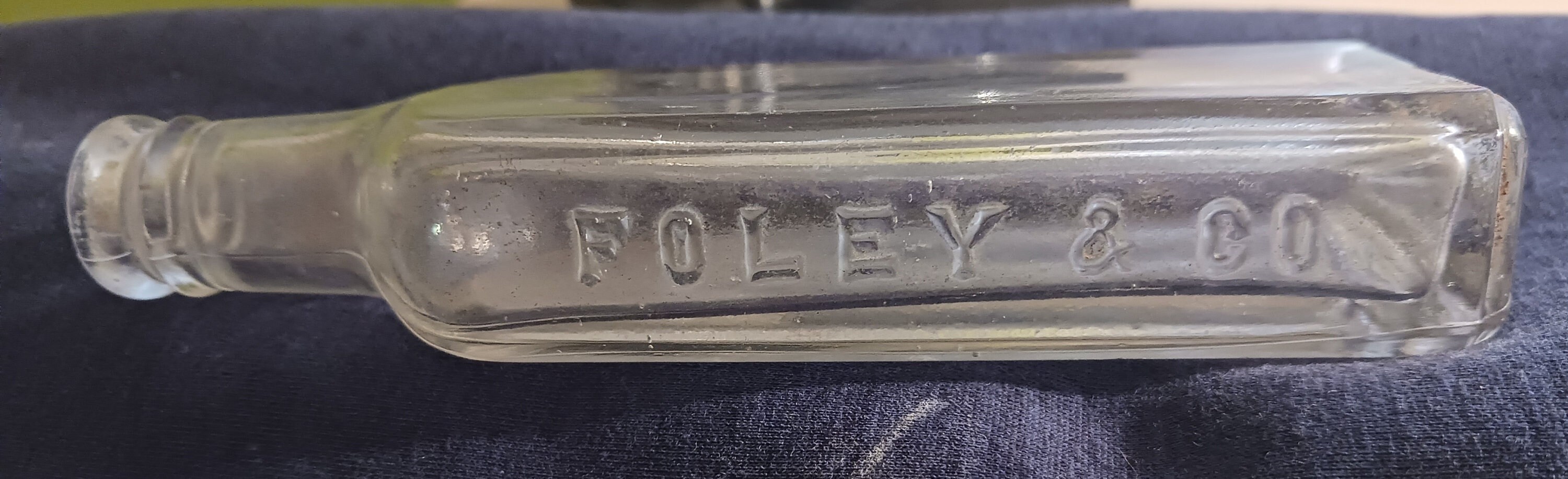 Vintage Foley & Co. Embossed Clear Glass Medicine Bottle Etsy