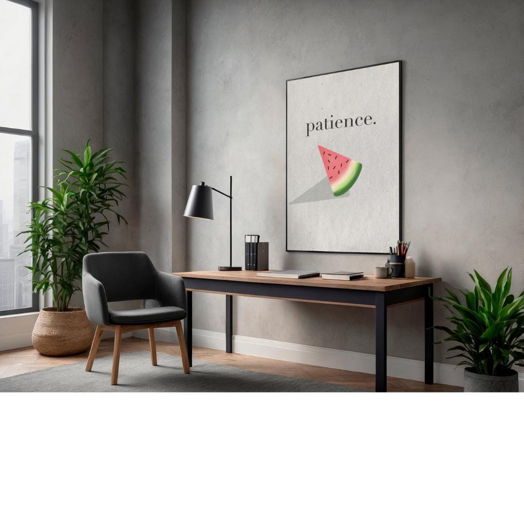 Watermelon Scripture Patience Watermelon Print – Christian Bible Verse, Minimalist Art Fruit ...