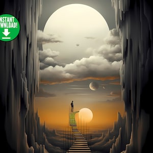 Cave of Curiosity, Surreal Art, Surreal Wall Art, Surreal Art Print, Digital Prints Wall Art Surreal, Printable Wall Art