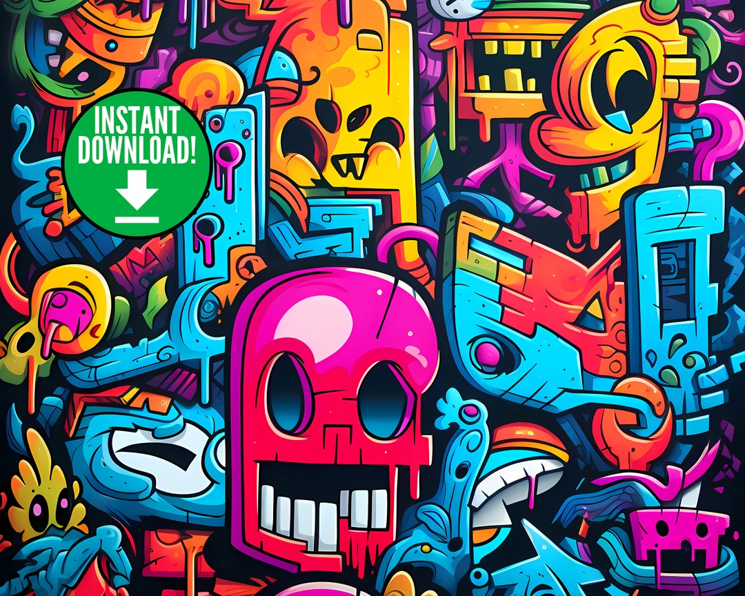 Yasmue, Graffiti Wall Art, Graffiti Wall Art Canvas, Modern Graffiti