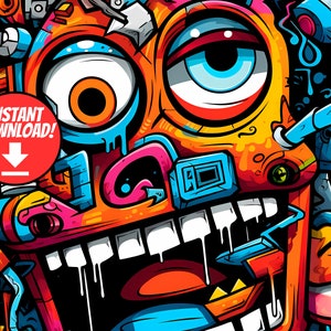 Ryir, Graffiti Wall Art, Graffiti Wall Art Canvas, Modern Graffiti Wall Art, Graffiti Prints, Graffiti Art Prints, Printable Wall Art