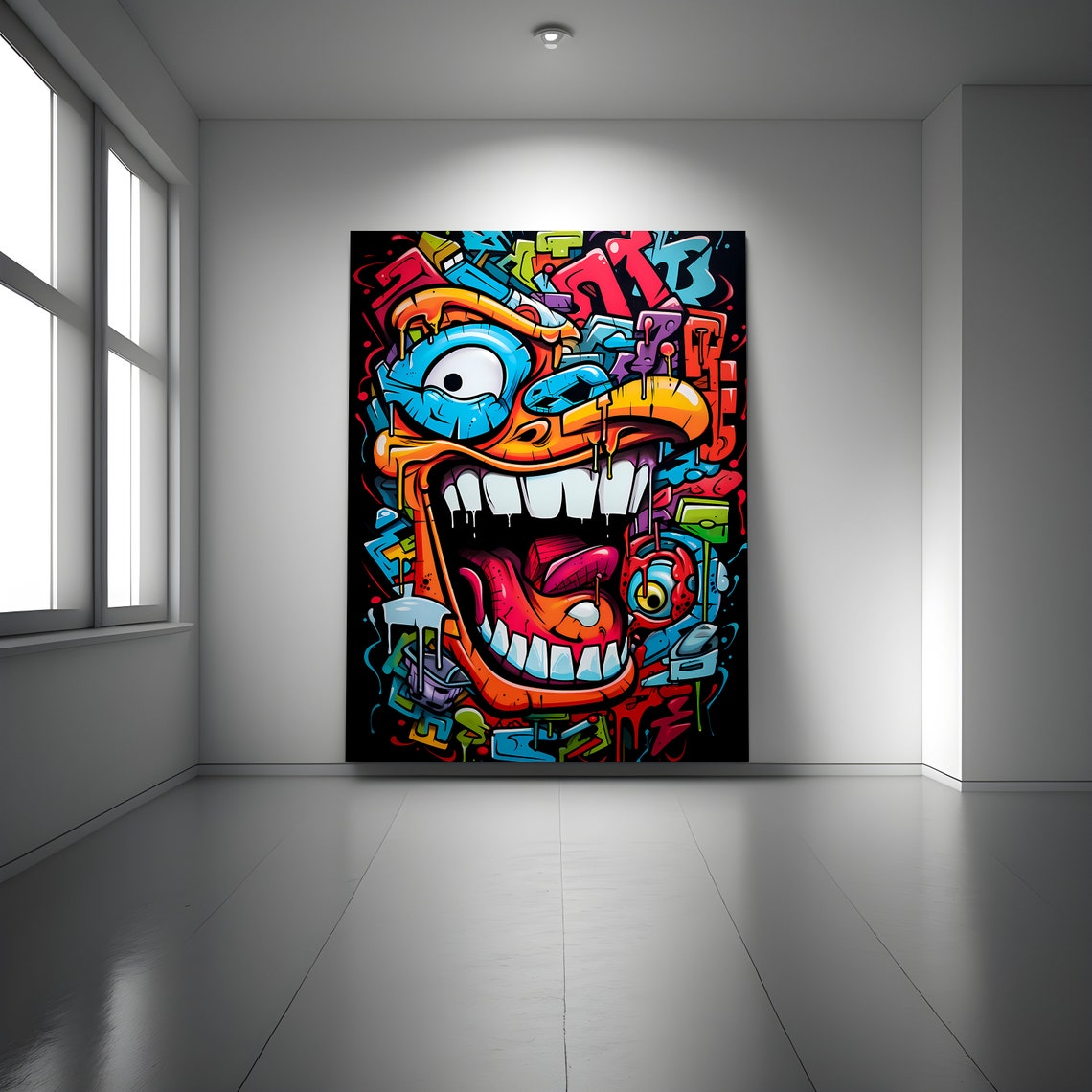 Oeni, Graffiti Wall Art, Graffiti Wall Art Canvas, Modern Graffiti Wall