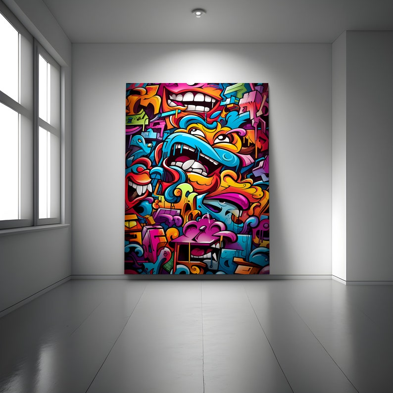 Dhoubl, Graffiti Wall Art, Graffiti Wall Art Canvas, Modern Graffiti