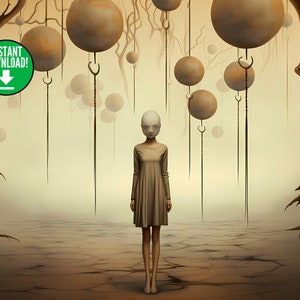 Curiosity of Despair, Surreal Art, Surreal Wall Art, Surreal Art Print , Digital Prints Wall Art Surreal, Printable Wall Art, AI Digital Art