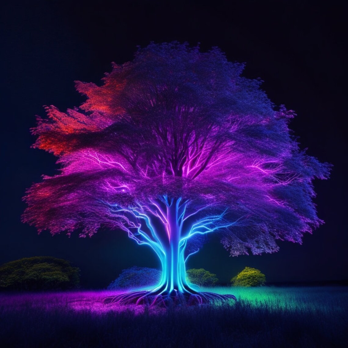 Neon Space of Tree, Tree , Neon - Etsy