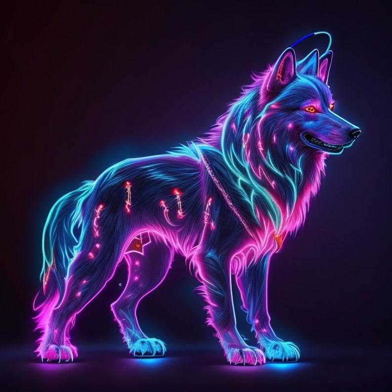 Ghost Neon Wolf Fenrir Unleashed,wolf,neon Etsy UK