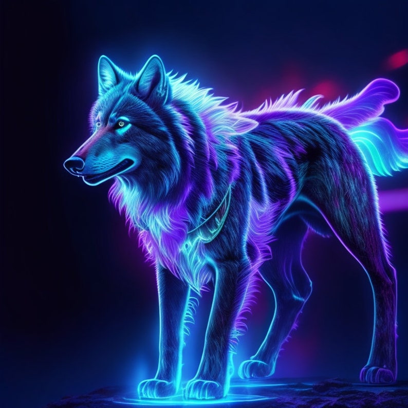 Ghost Neon Wolf Fenrir Unleashed,wolf,neon Etsy UK