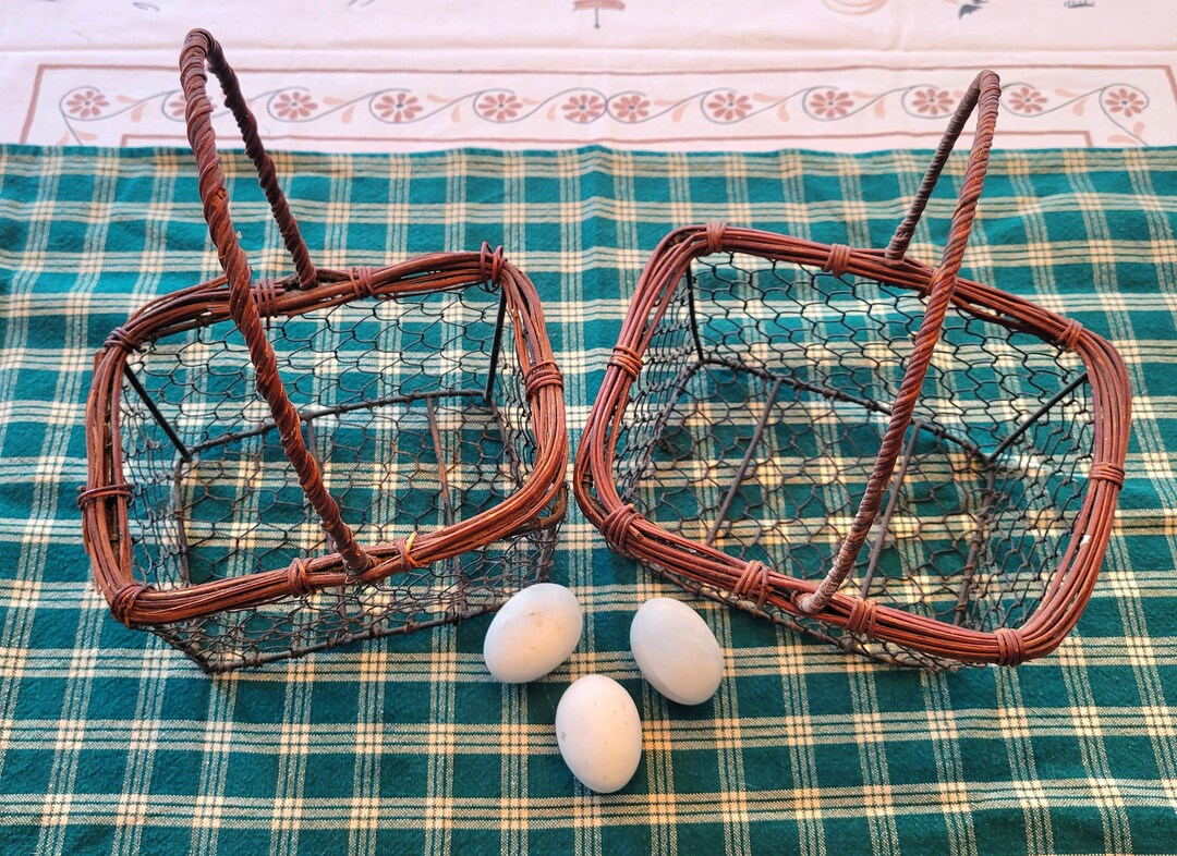 Vintage Wire Egg Baskets Etsy