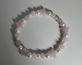 Starshine Bracelet, Handmade Beaded Jewelry, Cute Bead, Y2k, Fairycore,  Coquette, Dainty, Stars, Hearts, Charm Bracelet, Crystals, Gift Idea 