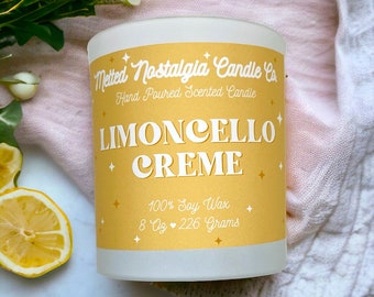 Limoncello Creme Candle Handmade Scented Soy Candles Sweet Citrus Whipped Creme Hand-poured Sun-Kissed Cream Luxurious Gift Lemon Scent