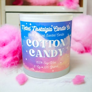 Cotton Candy Candle Handmade Scented Candles Candy Floss Candle Gift Spun Sugar Scent Cute Candy Scent Candle Pink and Blue