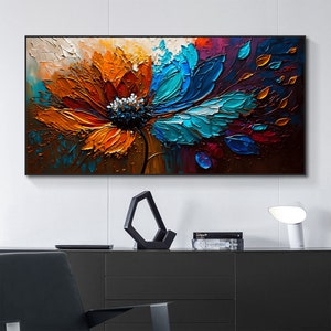 Original Flower Oil Painting on Canvas Large Wall Art - Etsy