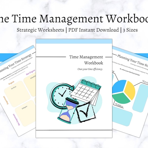 Time Management Planner, Time Blocking Planner, Daily Checklist for Time Management, Pomodoro Planner, Timeboxing, Time Management Template