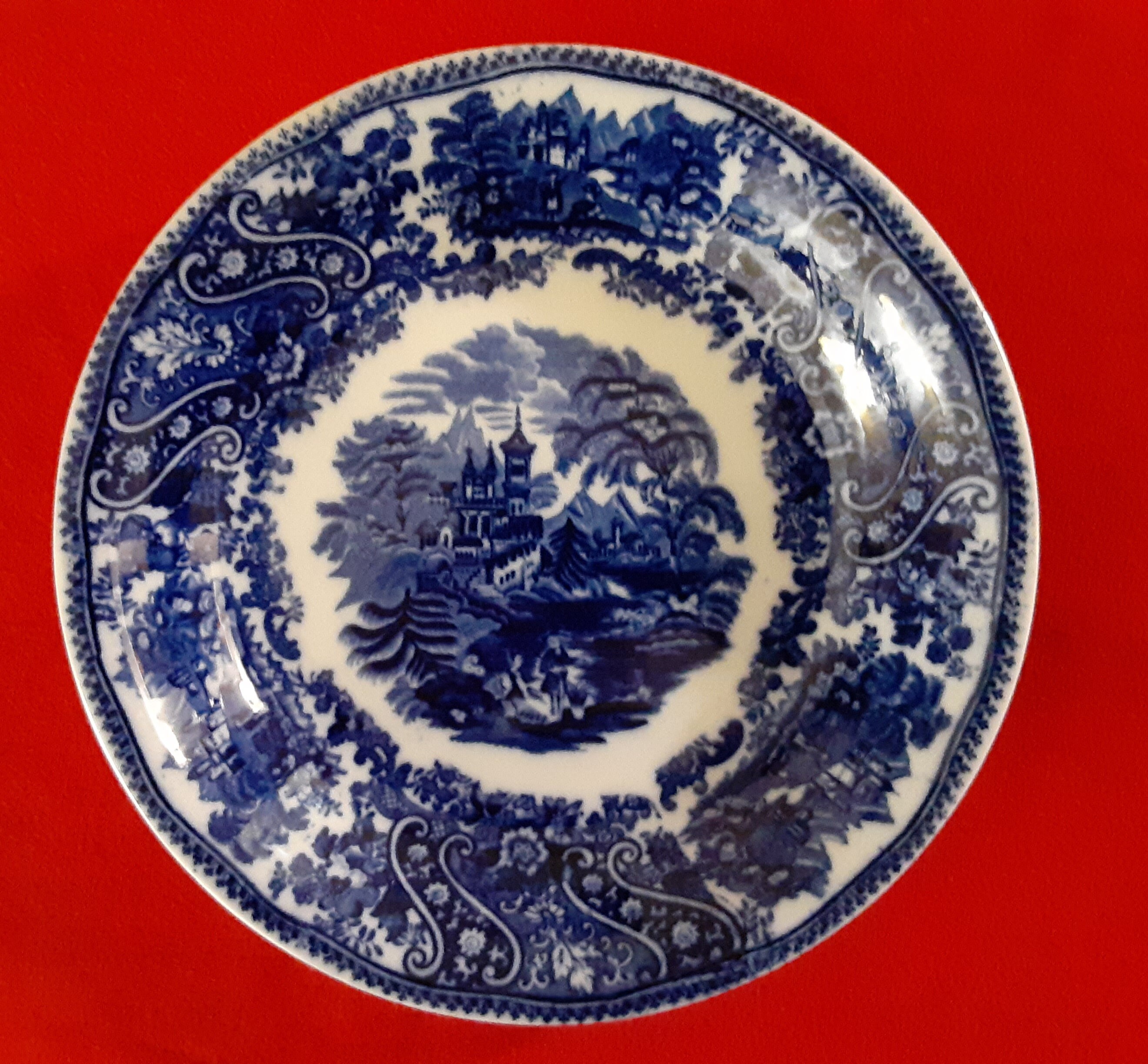 Antique Burgess & Leigh Middleport Pottery "nonpariel" Flow Blue Bowl