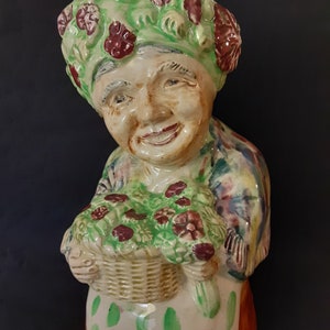 Vintage staffordshire pitcher &#39;The Flower Seller&quot;