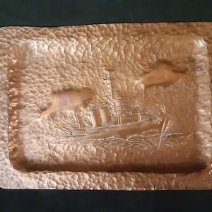 WWI Military Brass/Bronze Art (Tray) The Battleship New York