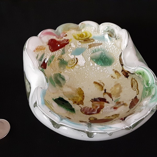 Murano ashtray murine  glass 1960's