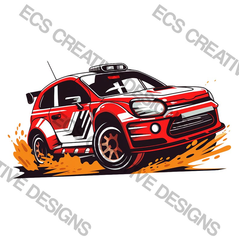 33 Rally Car PNG Clipart Bundle, Fun Cartoon Racing Car Designs