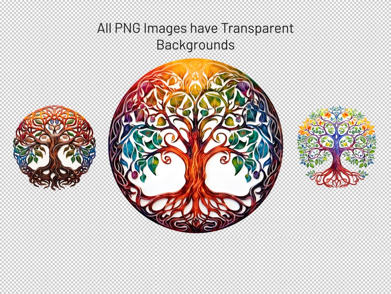 Celtic tree of life watercolor clipart bundle