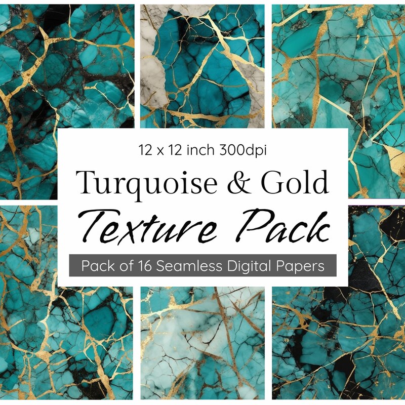 Turquoise Gold Wallpaper - Etsy