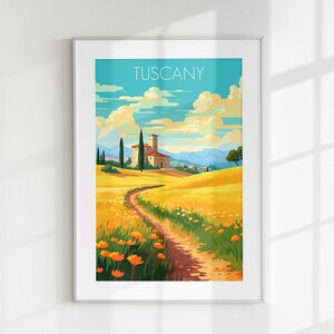 Tuscany Retro Travel Poster, Italy, Countryside, Toscana, Italy Travel Gift, Printable, Vintage, Digital Print Download