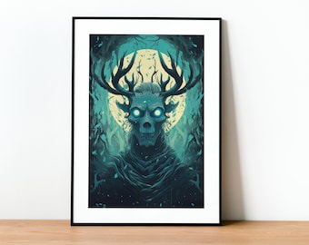 Wendigo Printable Wall Art, Downloadable Print, Poster, Cryptid, Cryptidcore, Digital Download