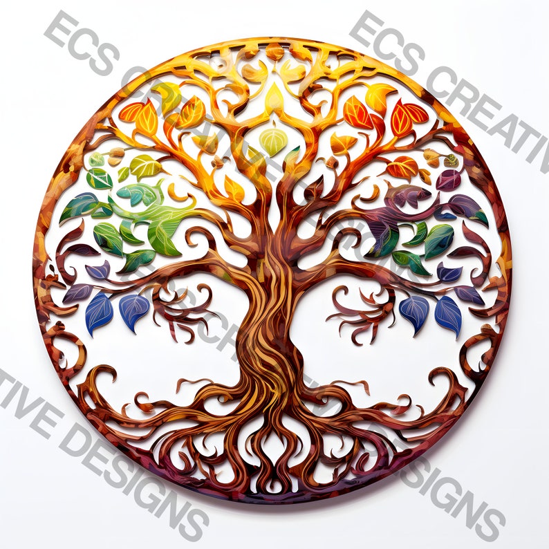 Celtic tree of life watercolor clipart bundle