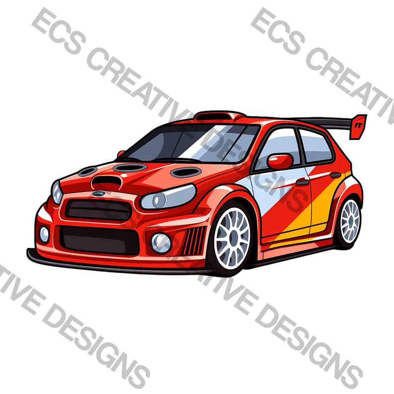 33 Rally Car PNG Clipart Bundle, Fun Cartoon Racing Car Designs