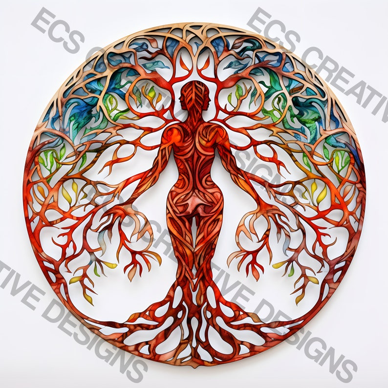 Celtic tree of life watercolor clipart bundle