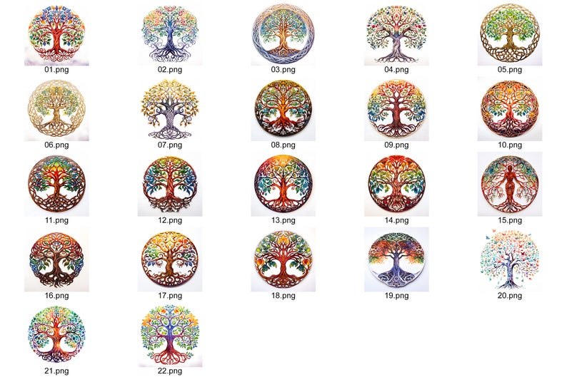 Celtic tree of life watercolor clipart bundle