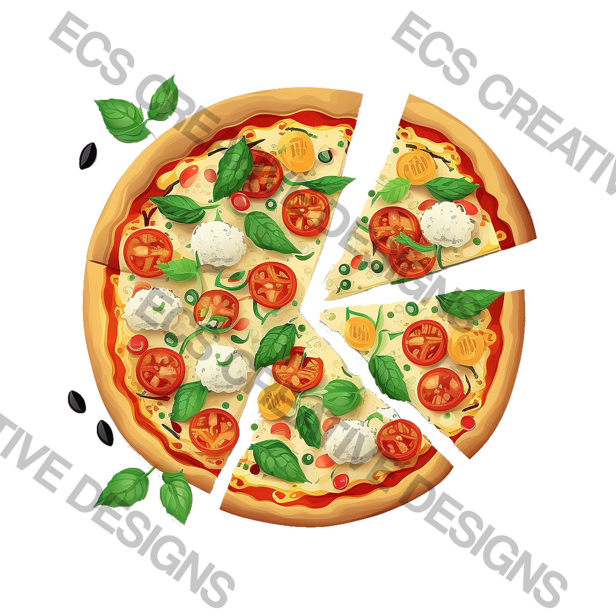 Pizza Clipart Bundle With Transparent Backgrounds, SVG, Commercial Use ...