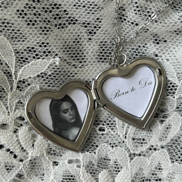 Born to Die heart necklace , coquette , music , gift , jewelry