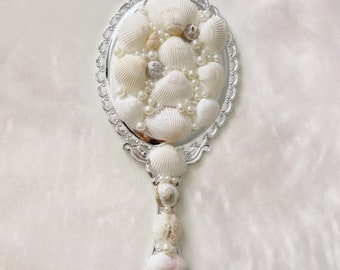 Mermaid mirror handmade , sea shell