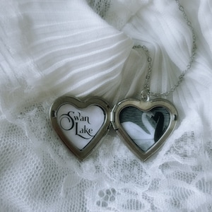 Swan Lake ballet heart necklace handmade, coquette, balletcore